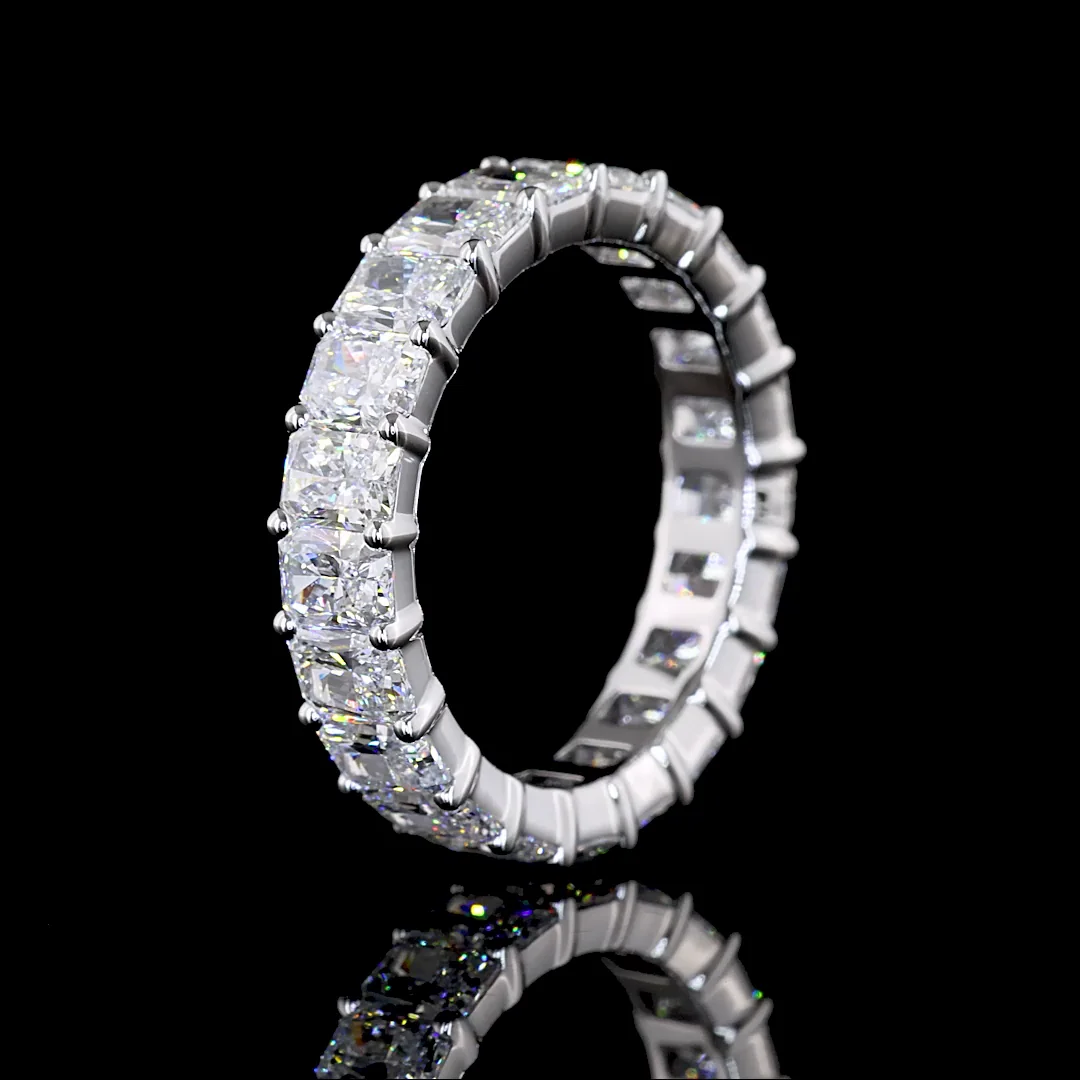 5.12 Cts 14k White Gold Radiant Shape Eternity Band Eternity Band - Image 4