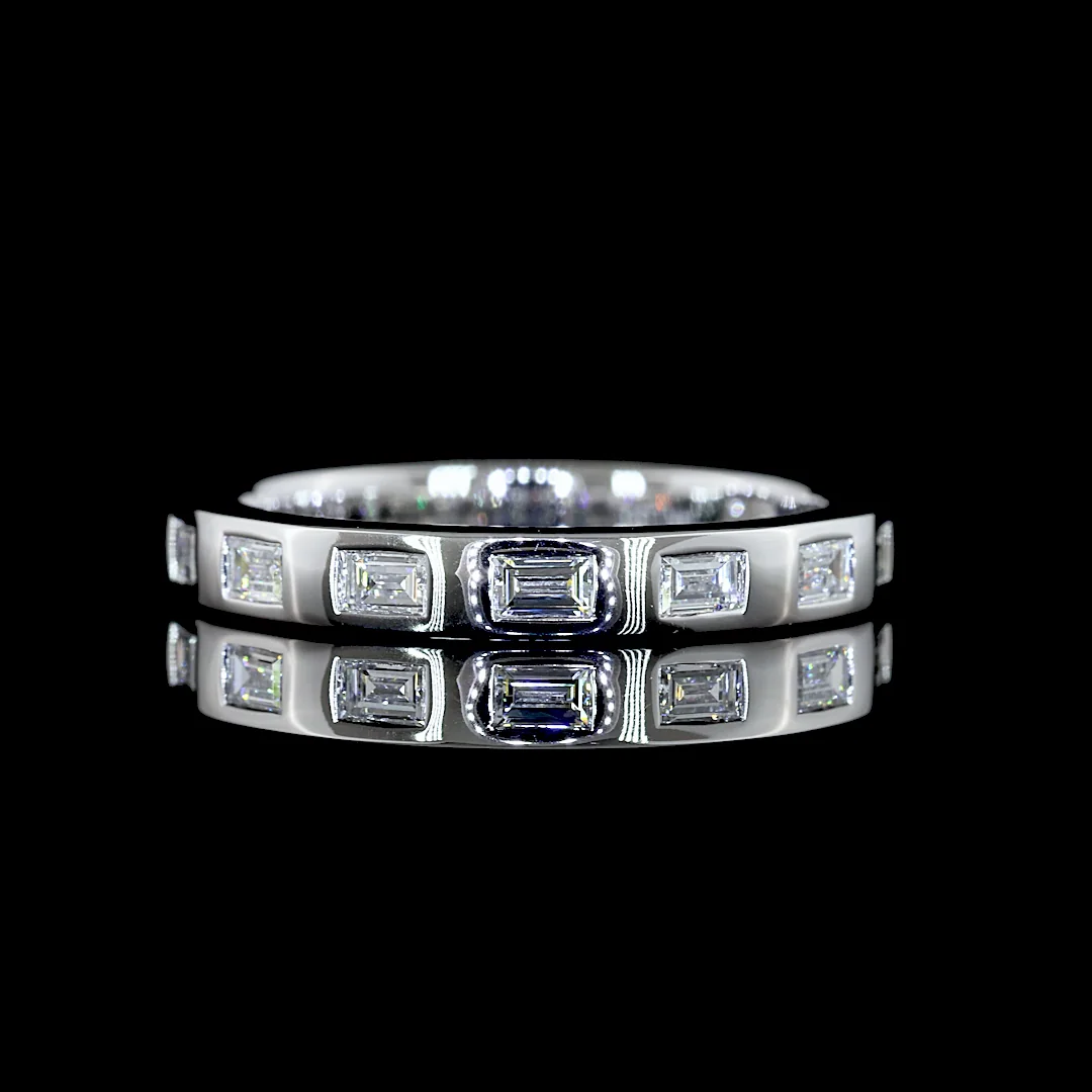 0.44 Cts 14k White Gold Baguette Shape Eternity Band Eternity Band - Video