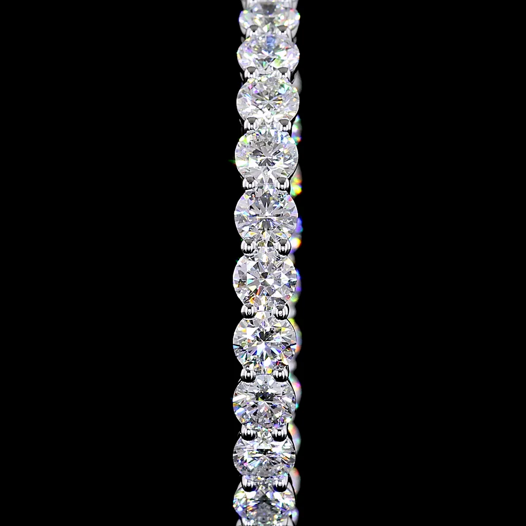 10.01 Cts 14k White Gold Round Shape Hoops Earring - Image 3