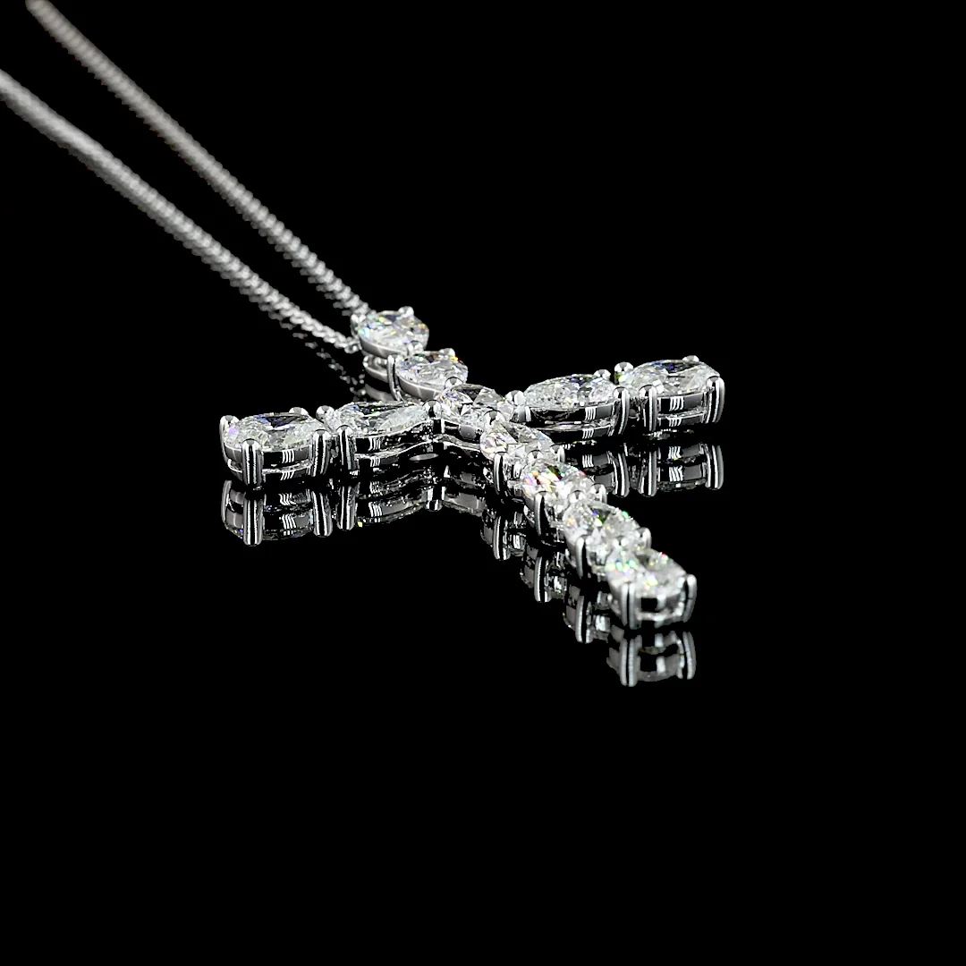 4.2 Cts 14k White Gold Mix Shape Symbol Pendant - Image 2