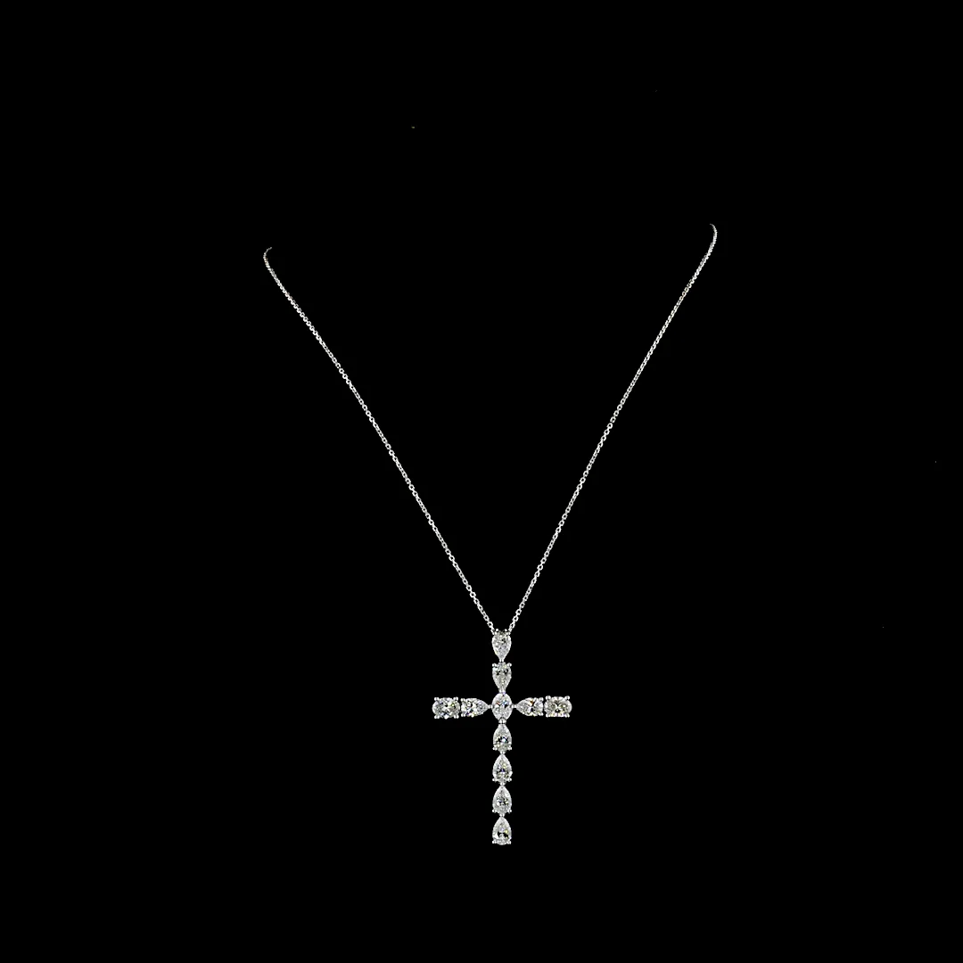 4.2 Cts 14k White Gold Mix Shape Symbol Pendant - Video