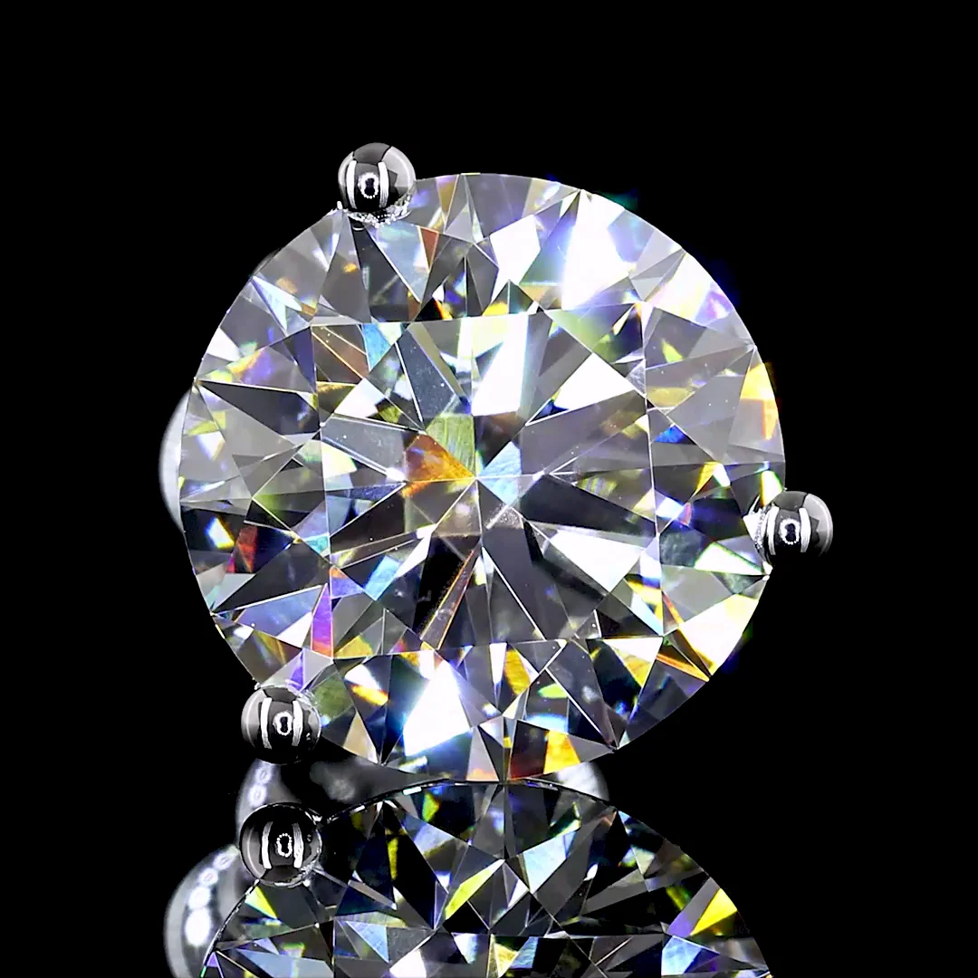 3.97 Cts 14k White Gold Round Shape Martini Earring - Image 3