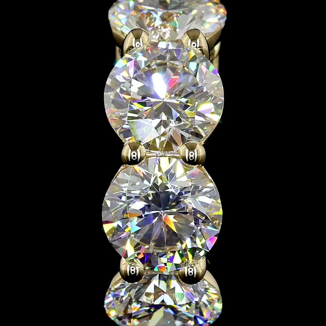 3.41 Cts 14k Yellow Gold Round Shape Huggies Earring - Image 3