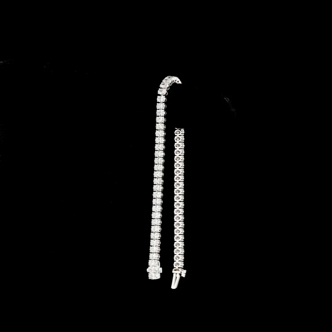 6.04 Cts 14k White Gold Oval Shape Tennis Bracelet - Image 3