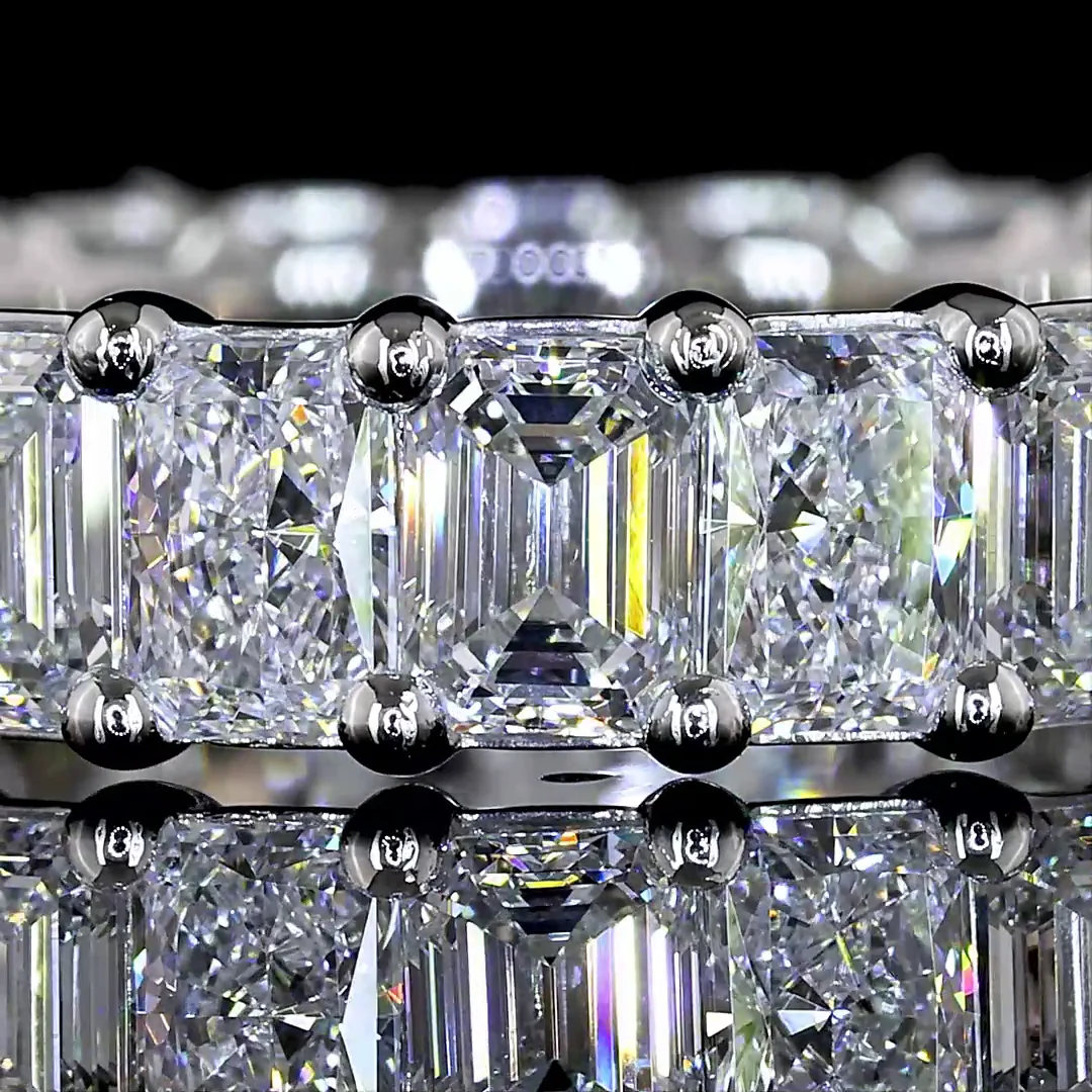 3.87 Cts Platinum Mix Shape Eternity Band Eternity Band - Image 3