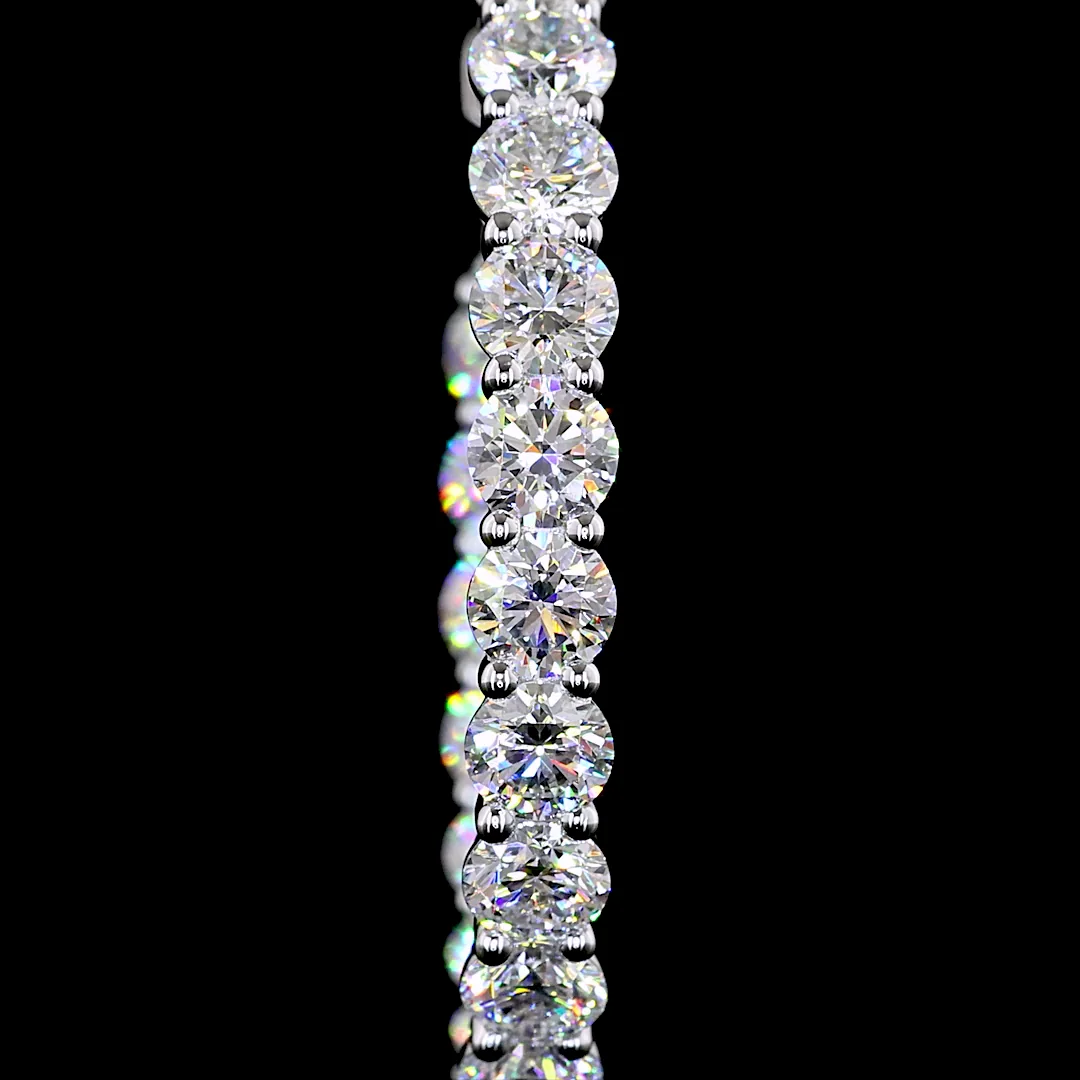 9.02 Cts 14k White Gold Round Shape Hoops Earring - Image 3