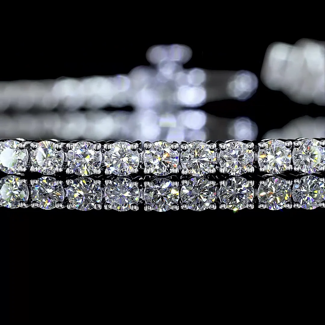 2.98 Cts 14k White Gold Round Shape Tennis Bracelet - Image 2