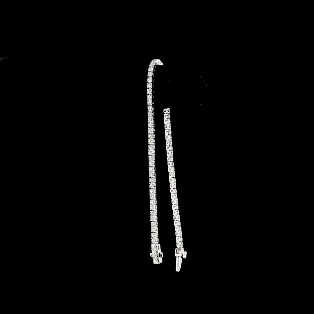 2.98 Cts 14k White Gold Round Shape Tennis Bracelet - Image 3