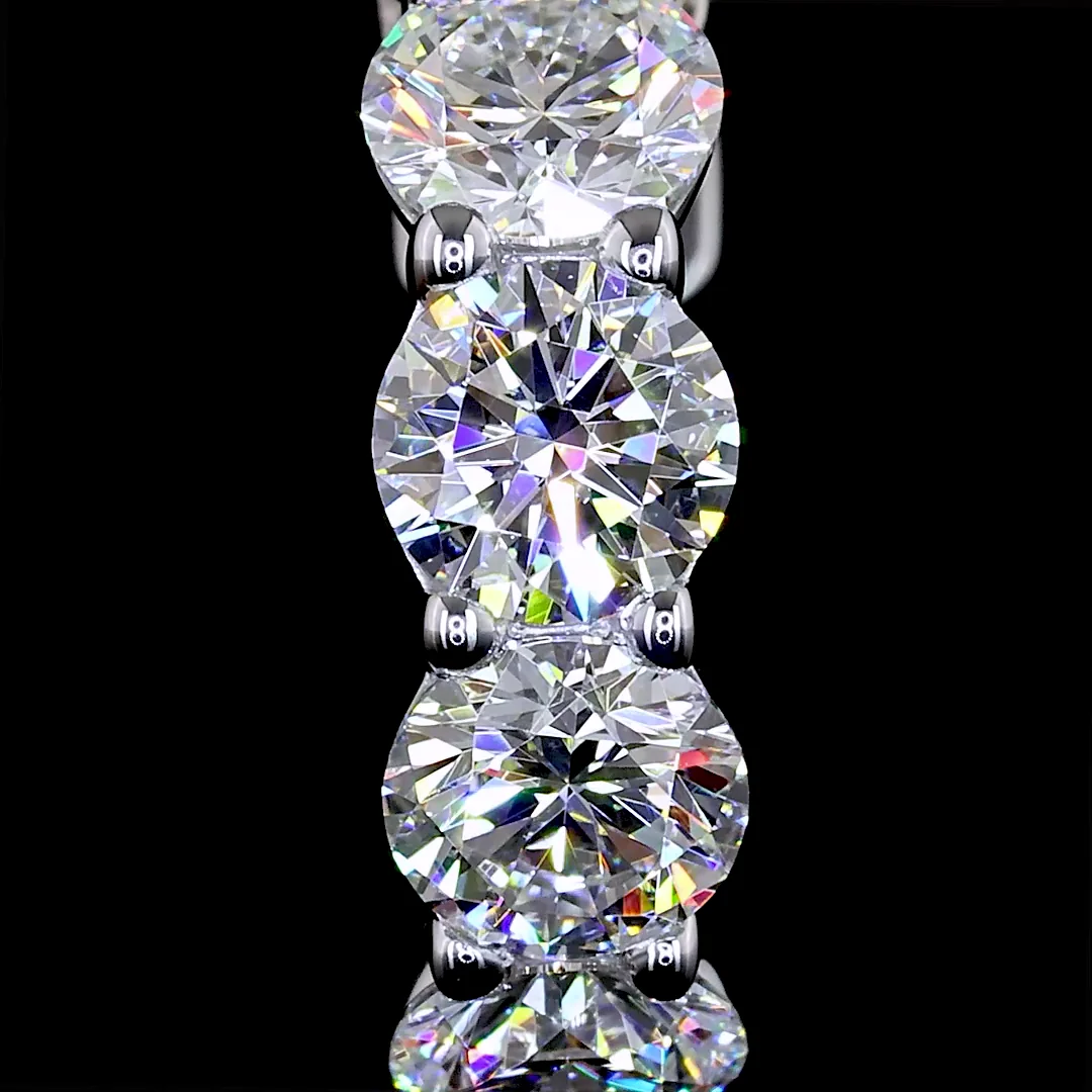 1.98 Cts 14k White Gold Round Shape Huggies Earring - Image 3