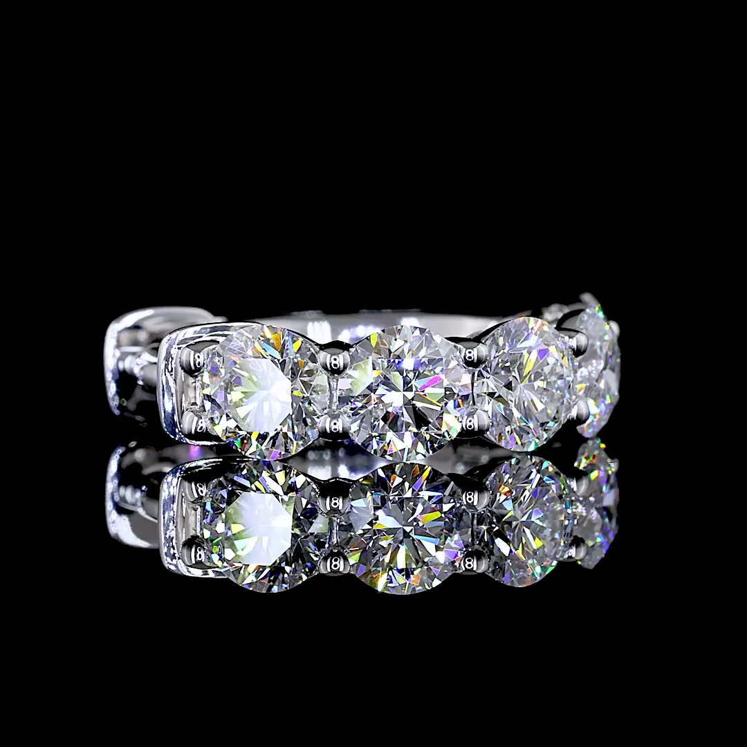 1.98 Cts 14k White Gold Round Shape Huggies Earring - Image 4