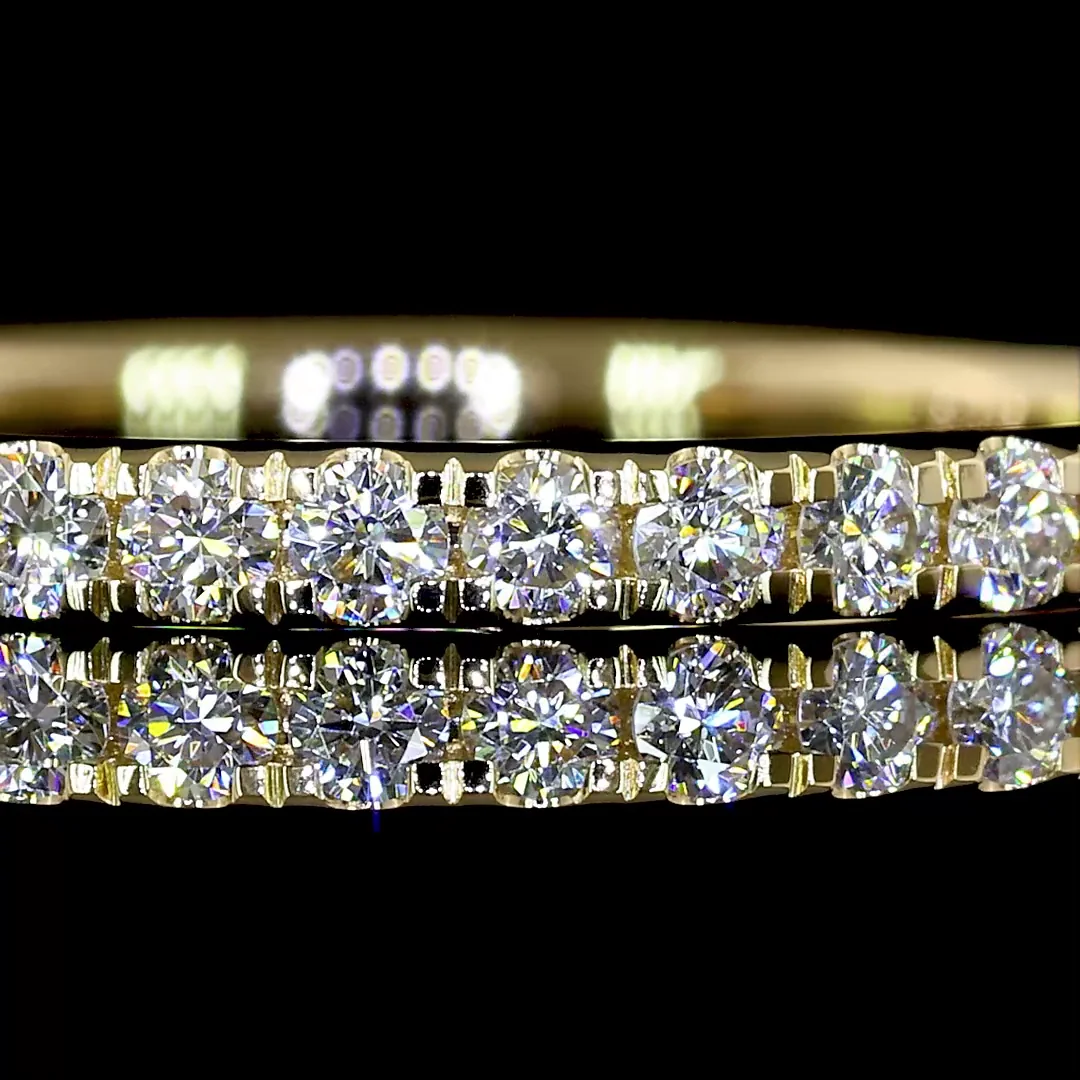 0.31 Cts 14k Yellow Gold Round Shape 3/4 Band Eternity Band - Image 3