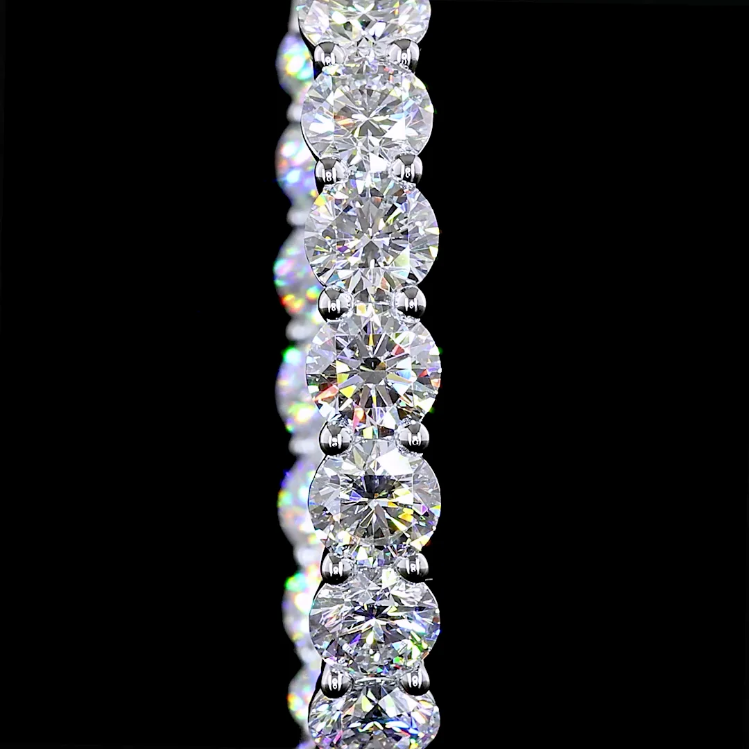 11.81 Cts 14k White Gold Round Shape Hoops Earring - Image 3