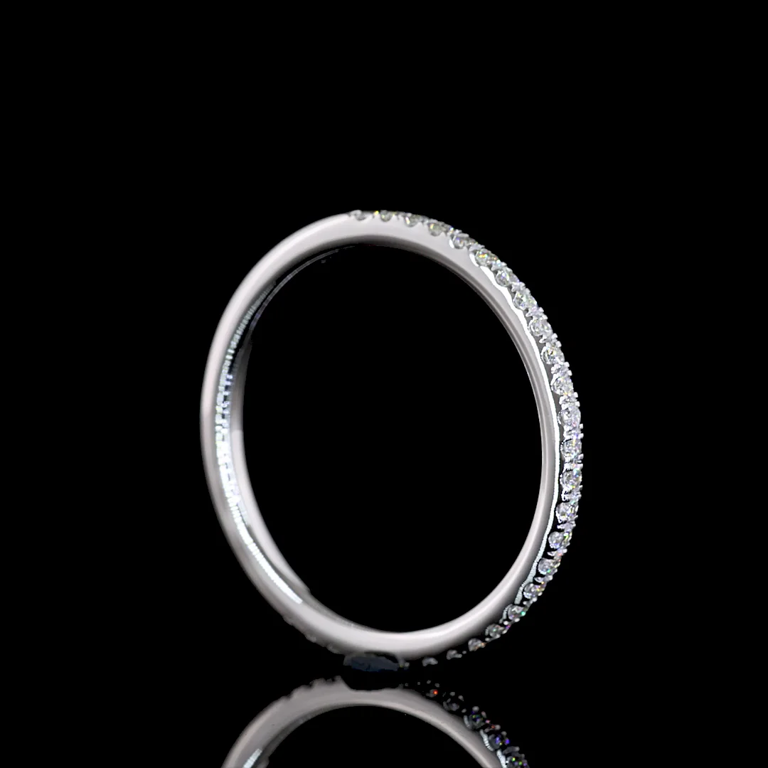 0.23 Cts 14k White Gold Round Shape Half Eternity Eternity Band - Image 2