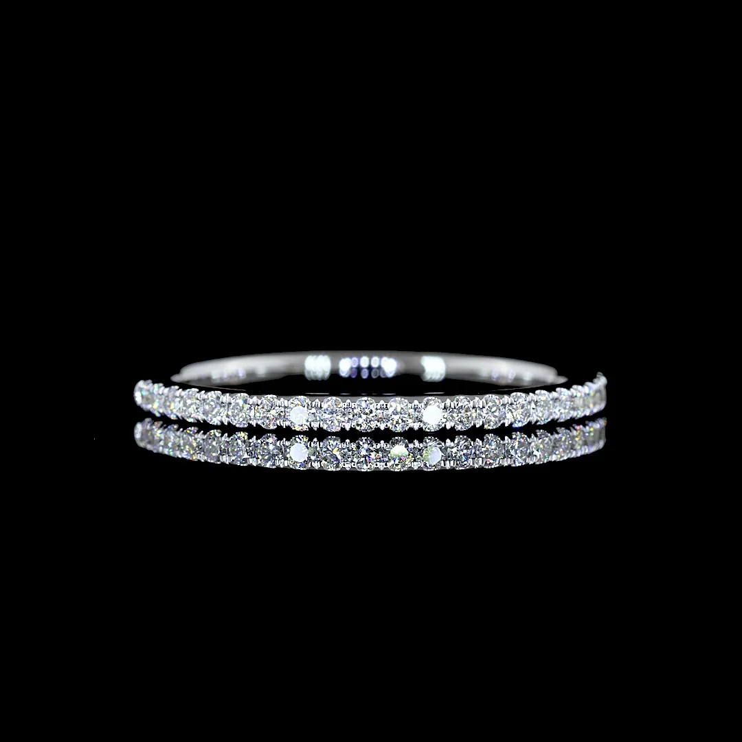 0.23 Cts 14k White Gold Round Shape Half Eternity Eternity Band - Video