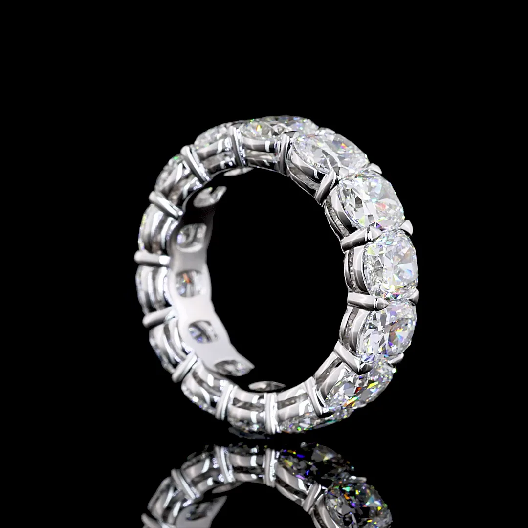 7.86 Cts 14k White Gold Cushion Brilliant Shape Eternity Band Eternity Band - Image 2