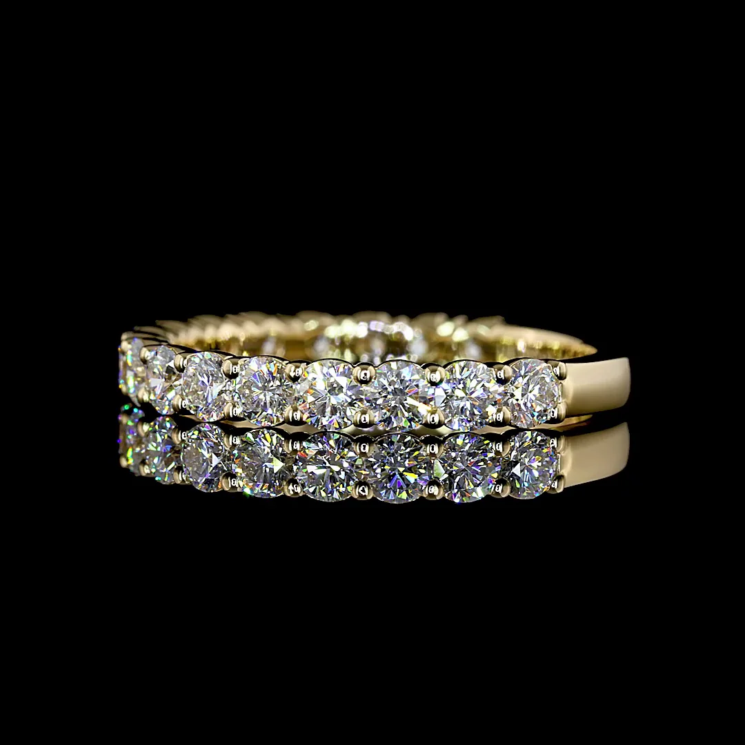 1.11 Cts 14k Yellow Gold Round Shape 3/4 Band Eternity Band - Image 2