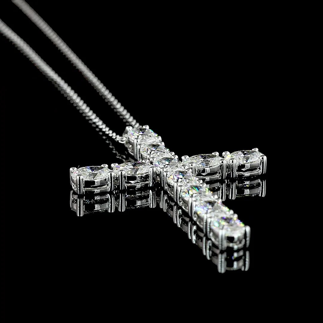 4.14 Cts 14k White Gold Oval Shape Symbol Pendant - Image 2