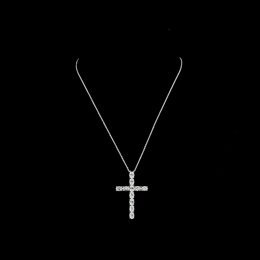 4.14 Cts 14k White Gold Oval Shape Symbol Pendant - Video