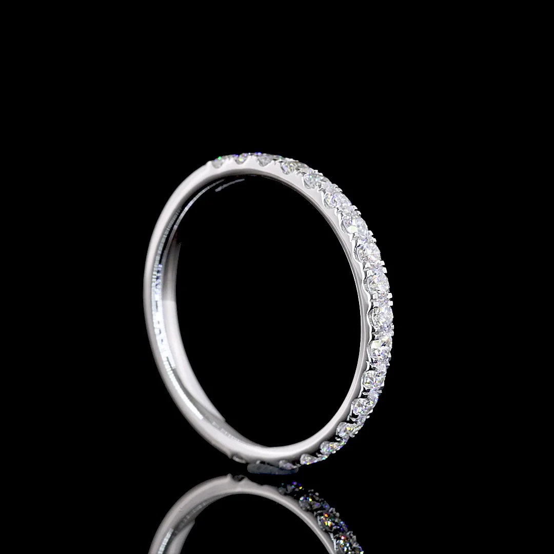 0.54 Cts 14k White Gold Round Shape Half Eternity Eternity Band - Image 2