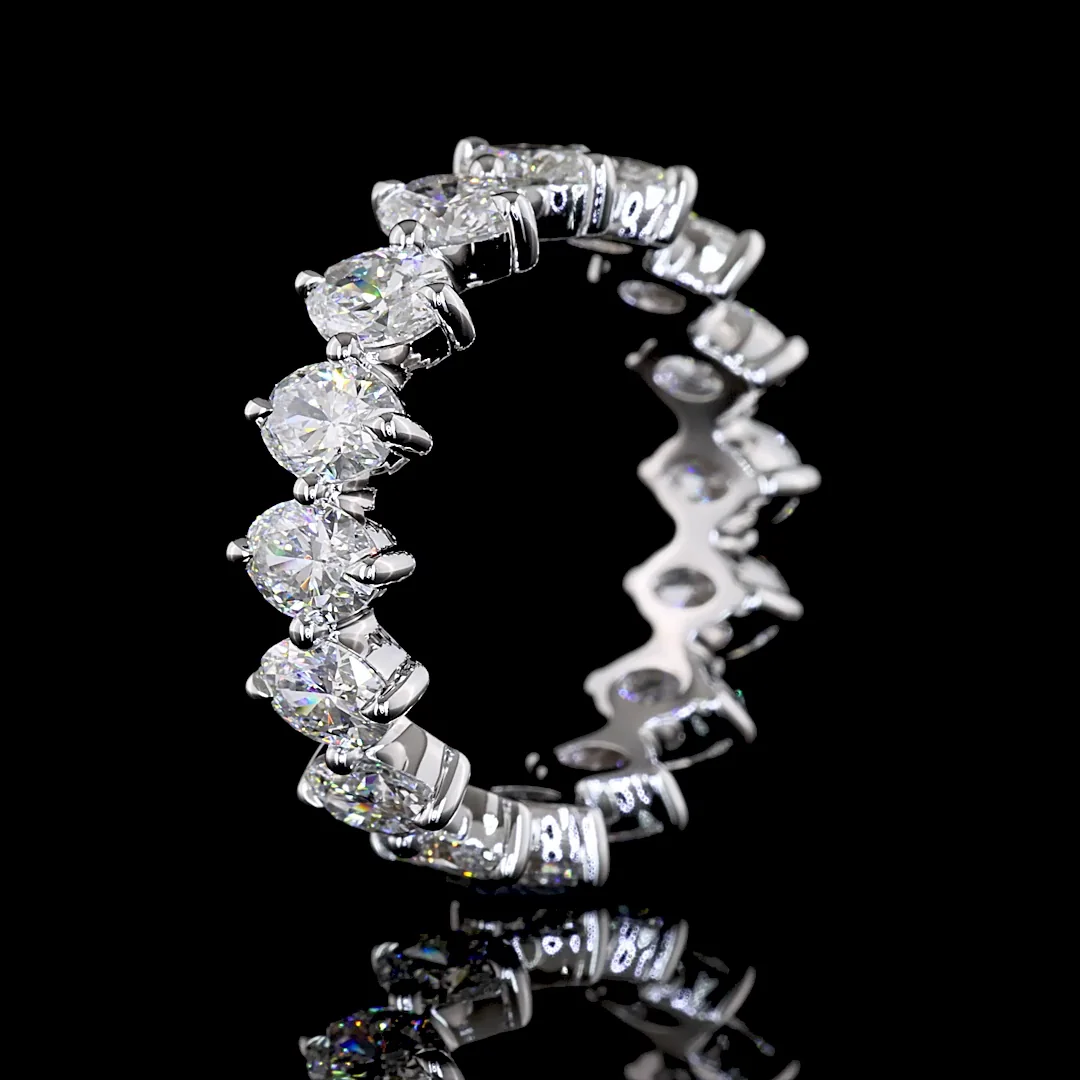 3.35 Cts 14k White Gold Oval Shape Eternity Band Eternity Band - Image 4