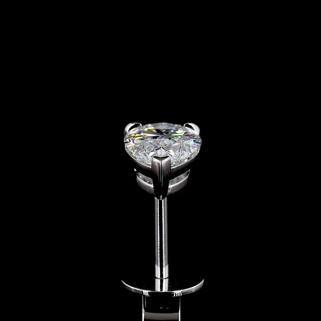 1.47 Cts 14k White Gold Pear Shape Studs Earring - Image 2