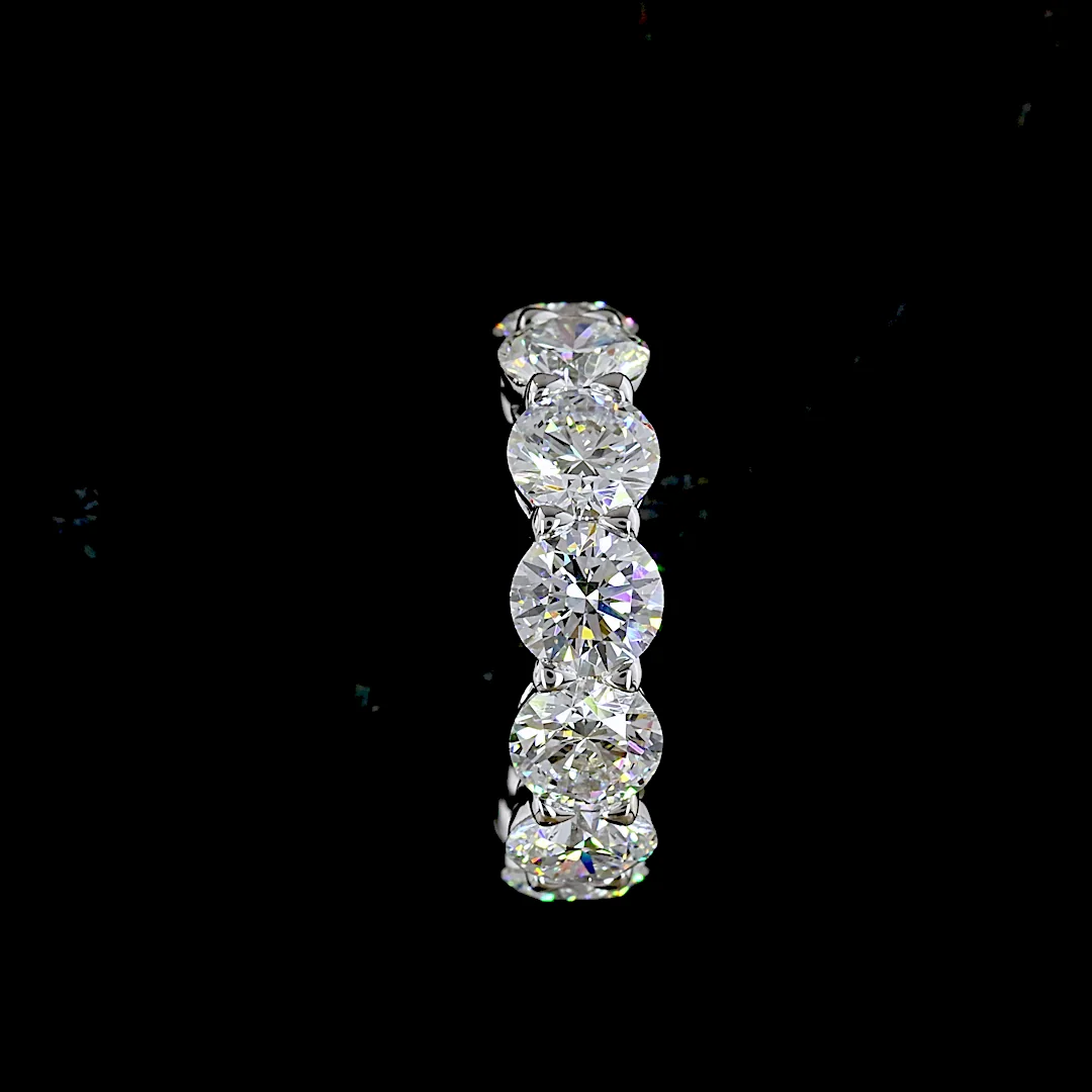 3.01 Cts 14k White Gold Round Shape C Hoops Earring - Image 3