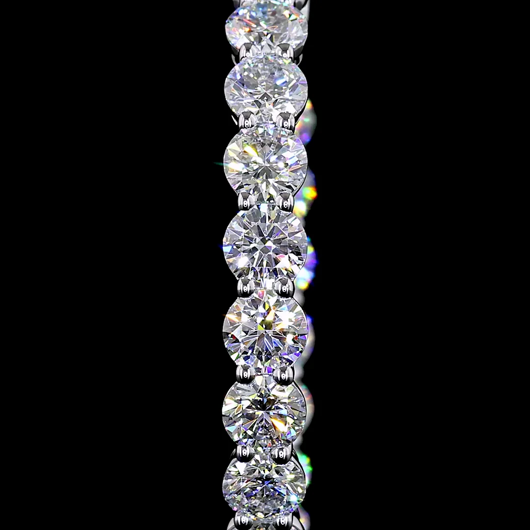 6.07 Cts 14k White Gold Round Shape Hoops Earring - Image 3