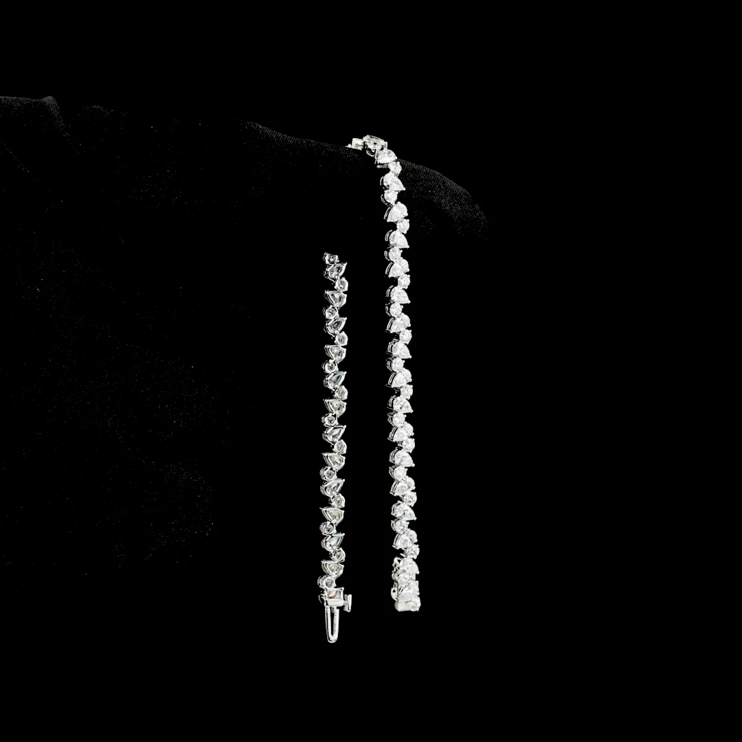5.76 Cts 14k White Gold Mix Shape Special Bracelet - Image 3