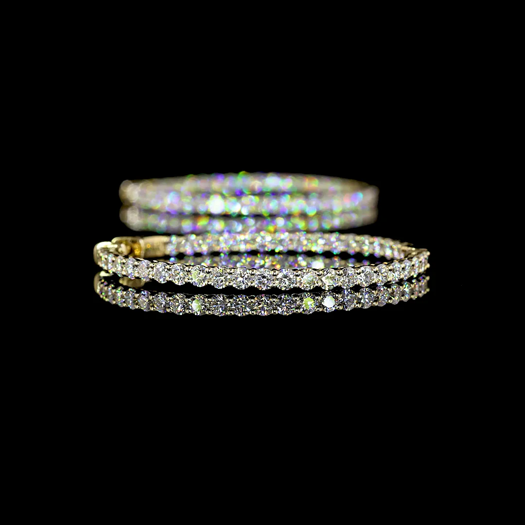 2.8 Cts 14k Yellow Gold Round Shape Hoops Earring - Image 4