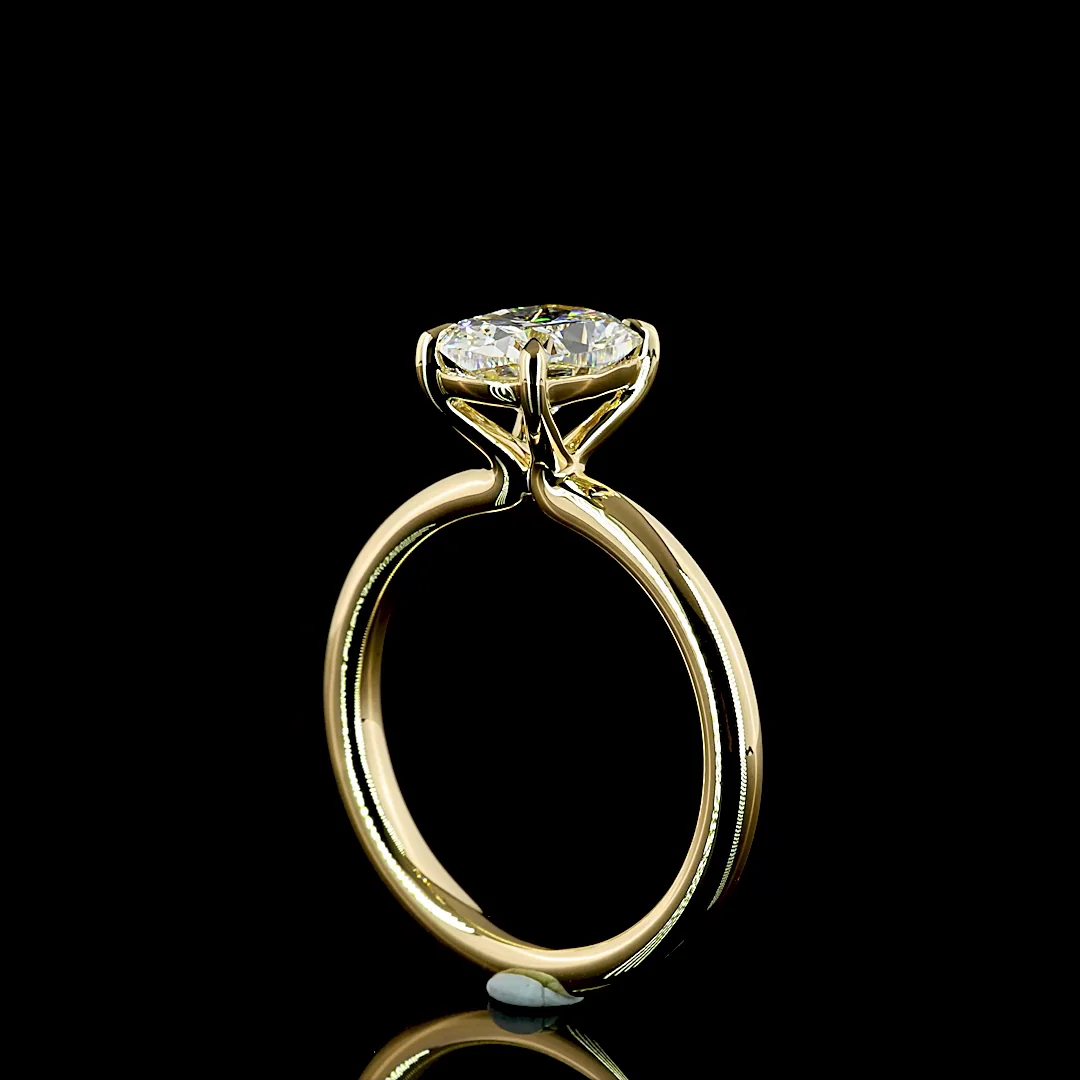 1.5 Cts 14k Yellow Gold Cushion Modified Shape Solitaire Ring - Image 4