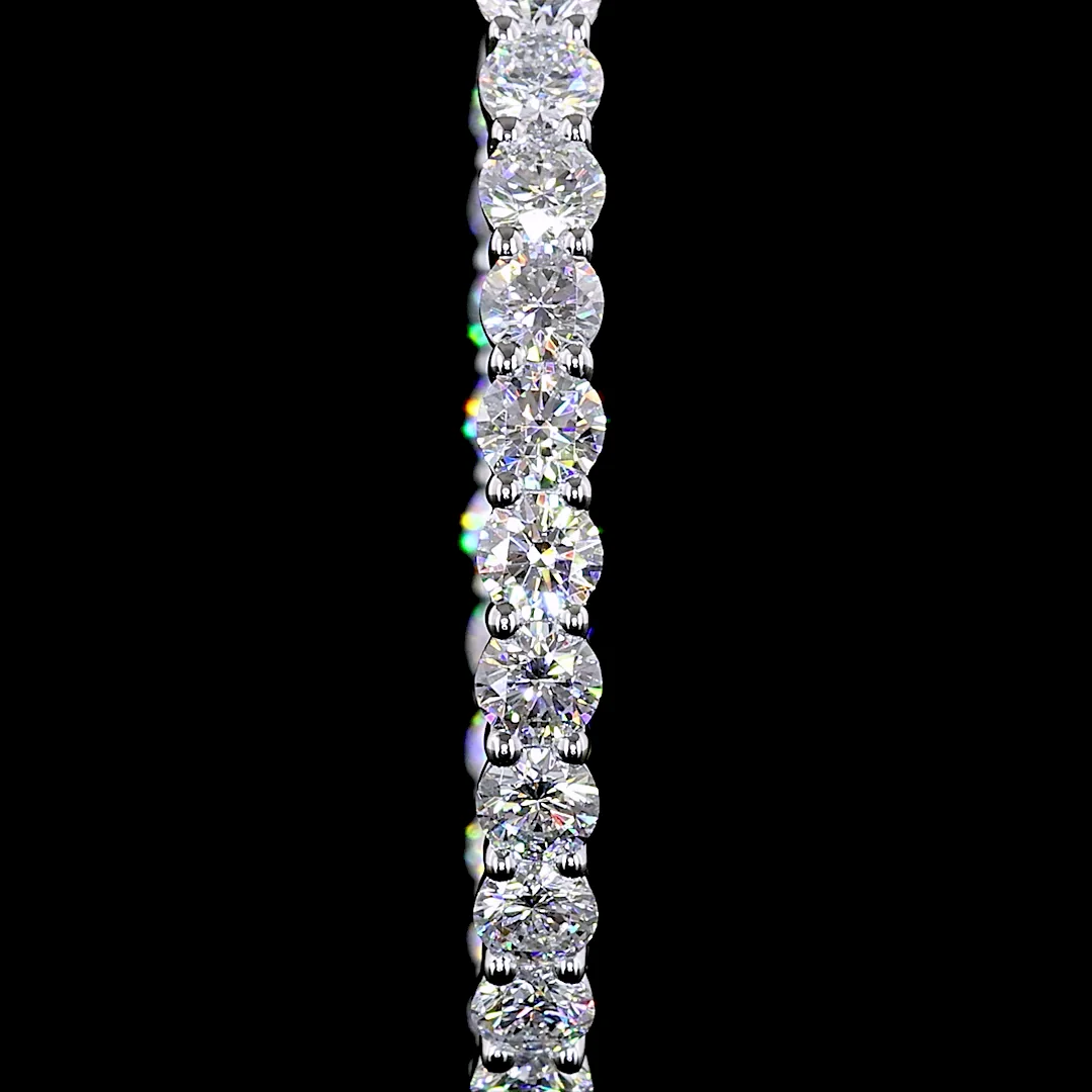5.02 Cts 14k White Gold Round Shape Hoops Earring - Image 3