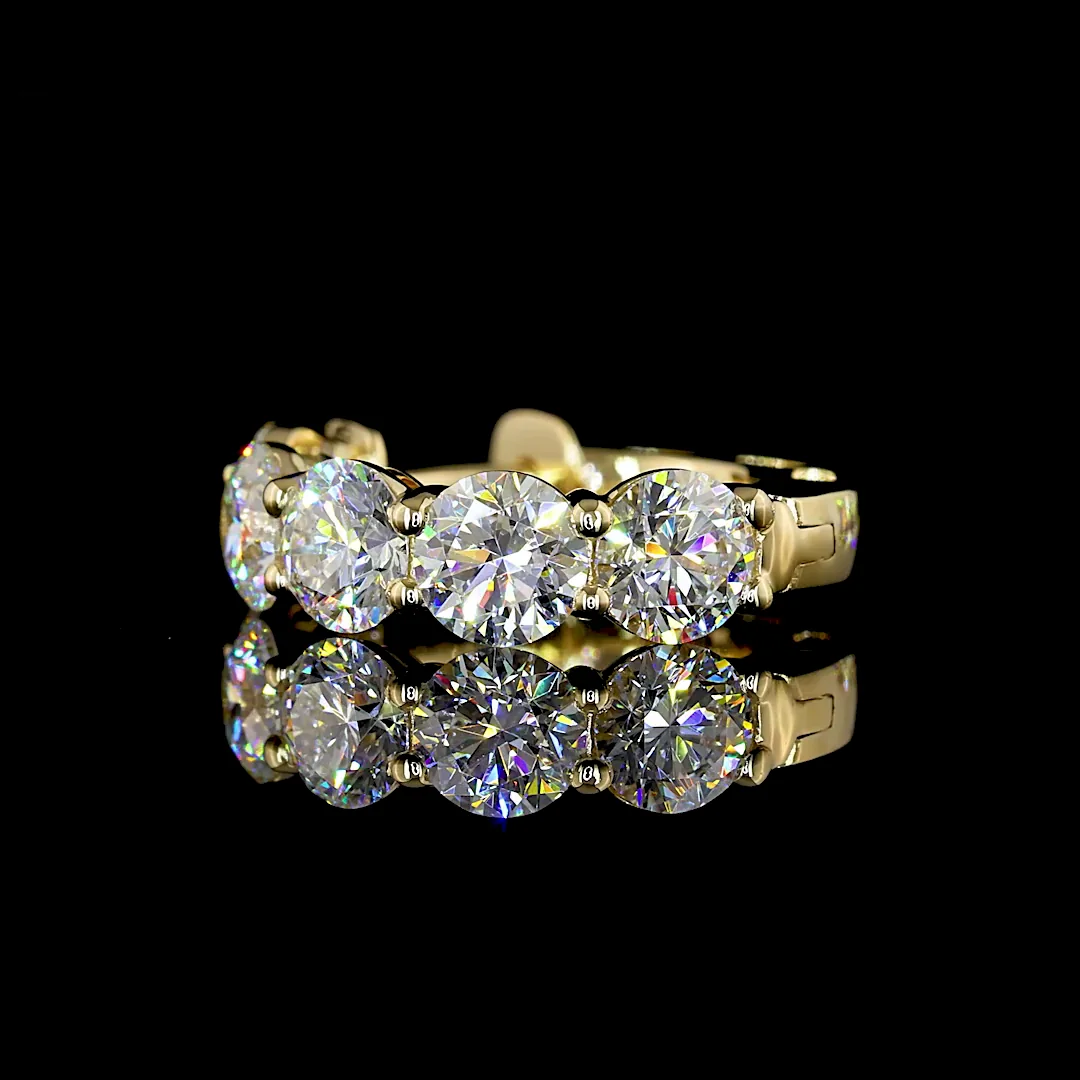 2.03 Cts 14k Yellow Gold Round Shape Huggies Earring - Image 4