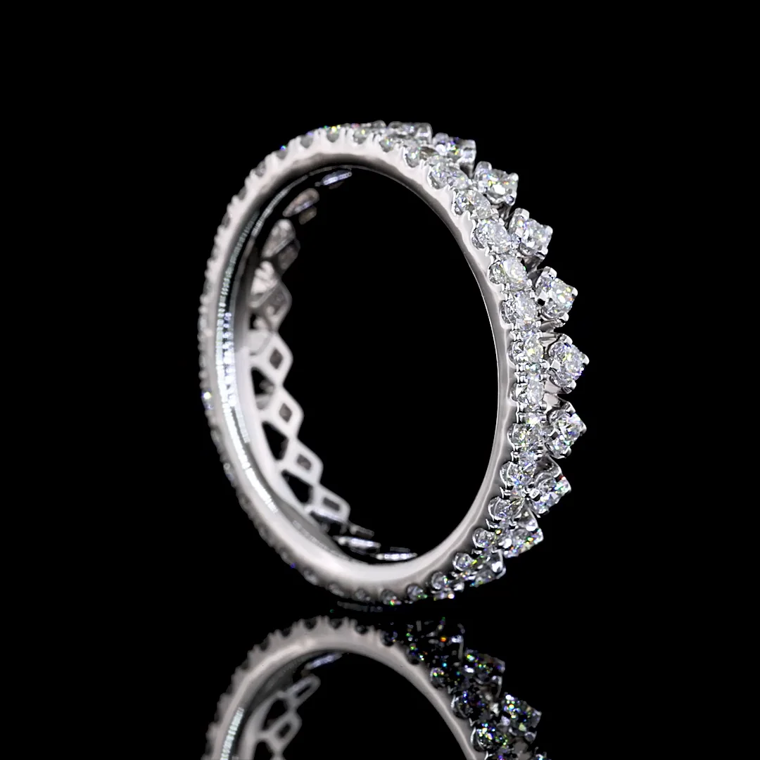 0.94 Cts 14k White Gold Round Shape Eternity Band Eternity Band - Image 2
