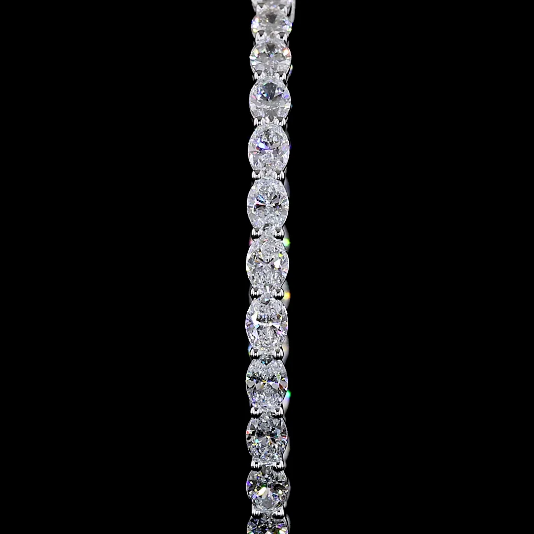 6.22 Cts 14k White Gold Oval Shape Hoops Earring - Image 3