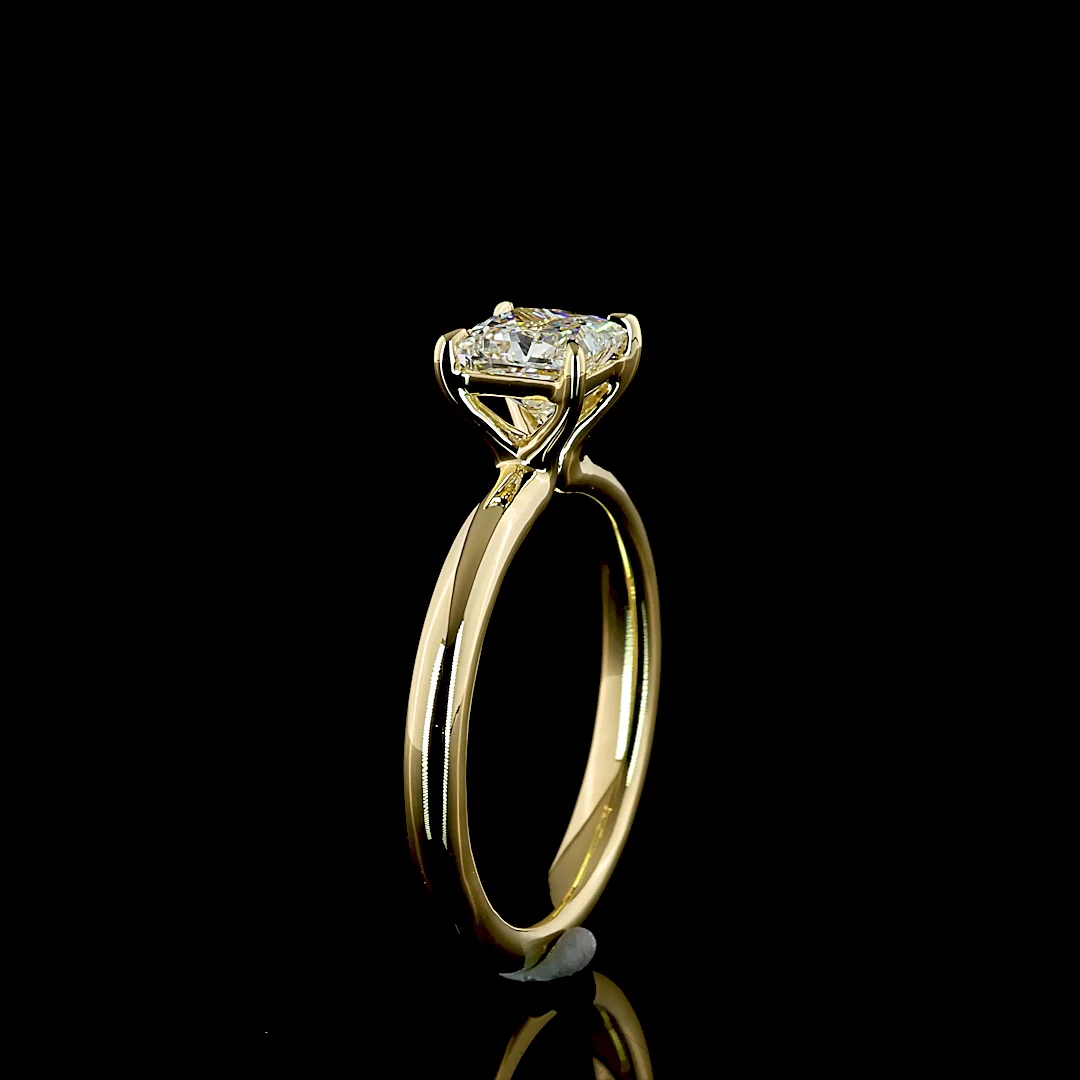 1.05 Cts 14k White Gold Princess Shape Solitaire Ring - Image 4