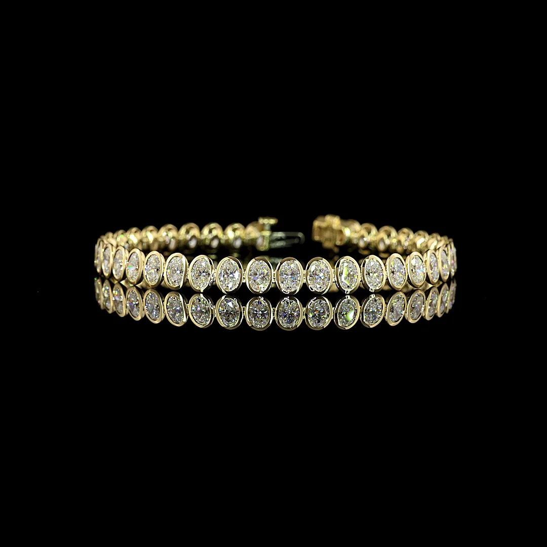 8.21 Cts 14k Yellow Gold Oval Shape Tennis Bracelet - Video