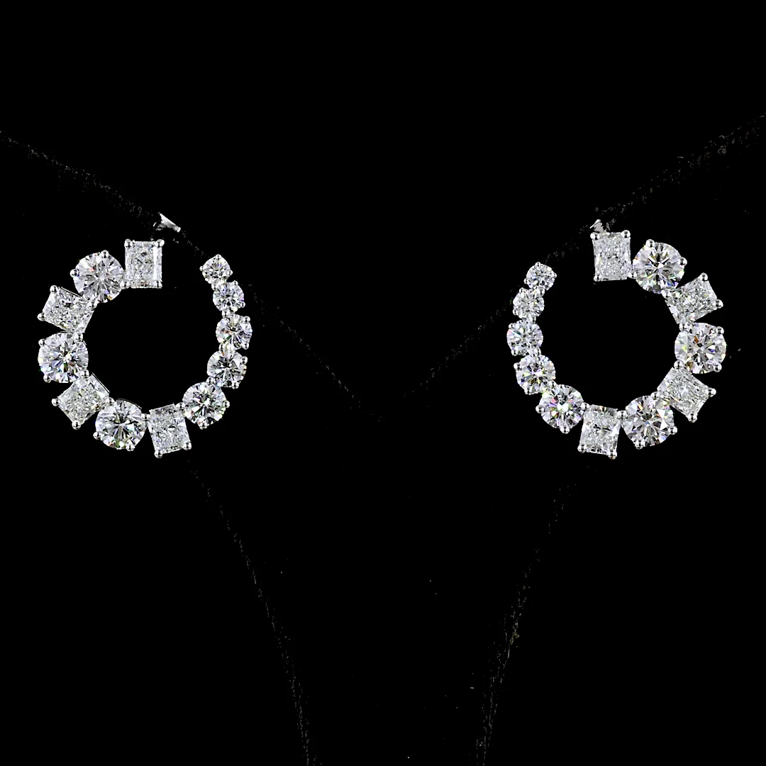 5.29 Cts 18k White Gold Mix Shape Special Earring - Video