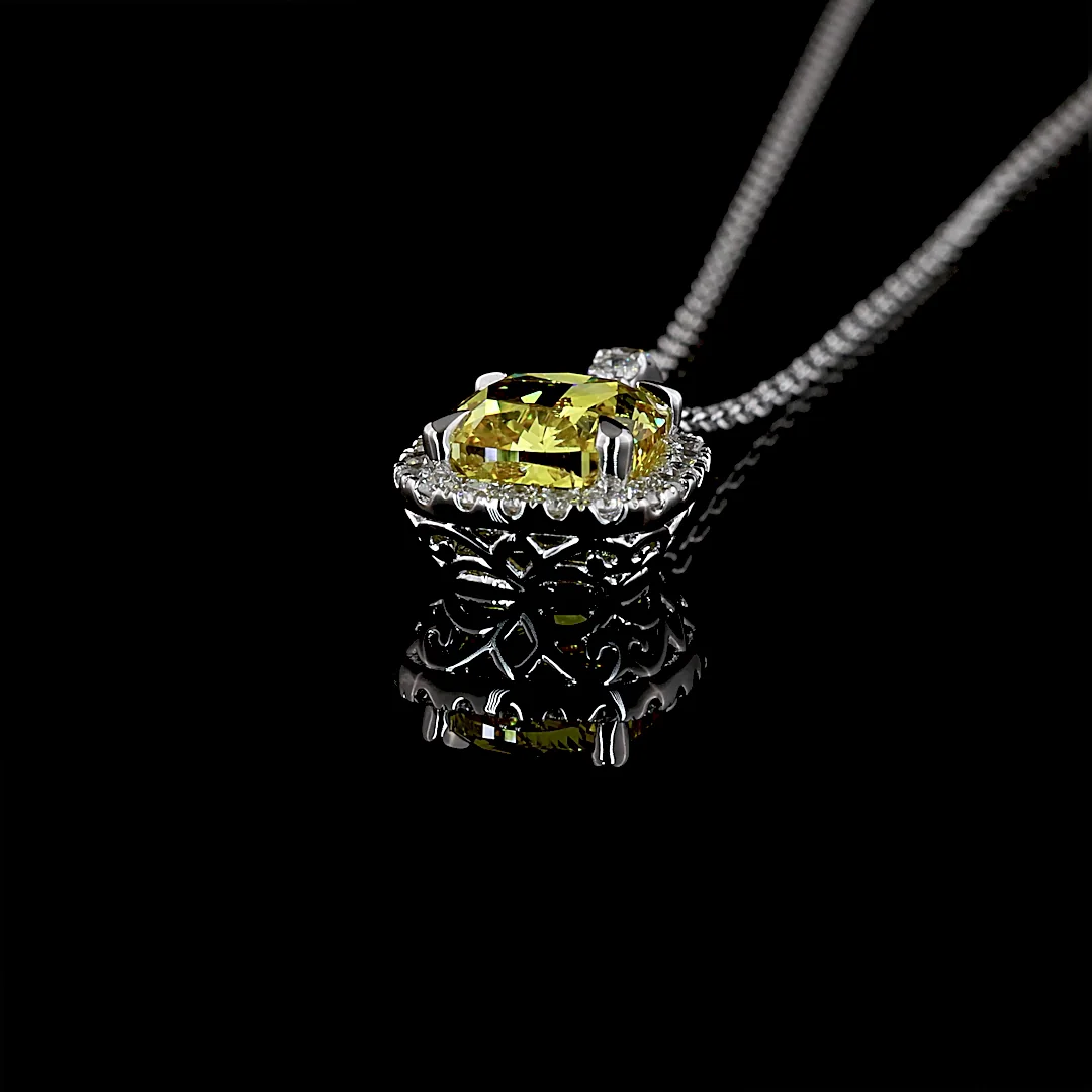 1.8 Cts 14k White Gold Mix Shape Pendant Pendant - Image 2