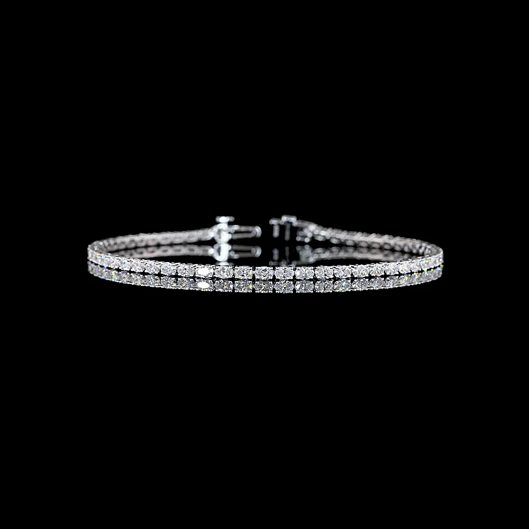 2.94 Cts 14k White Gold Oval Shape Tennis Bracelet - Video