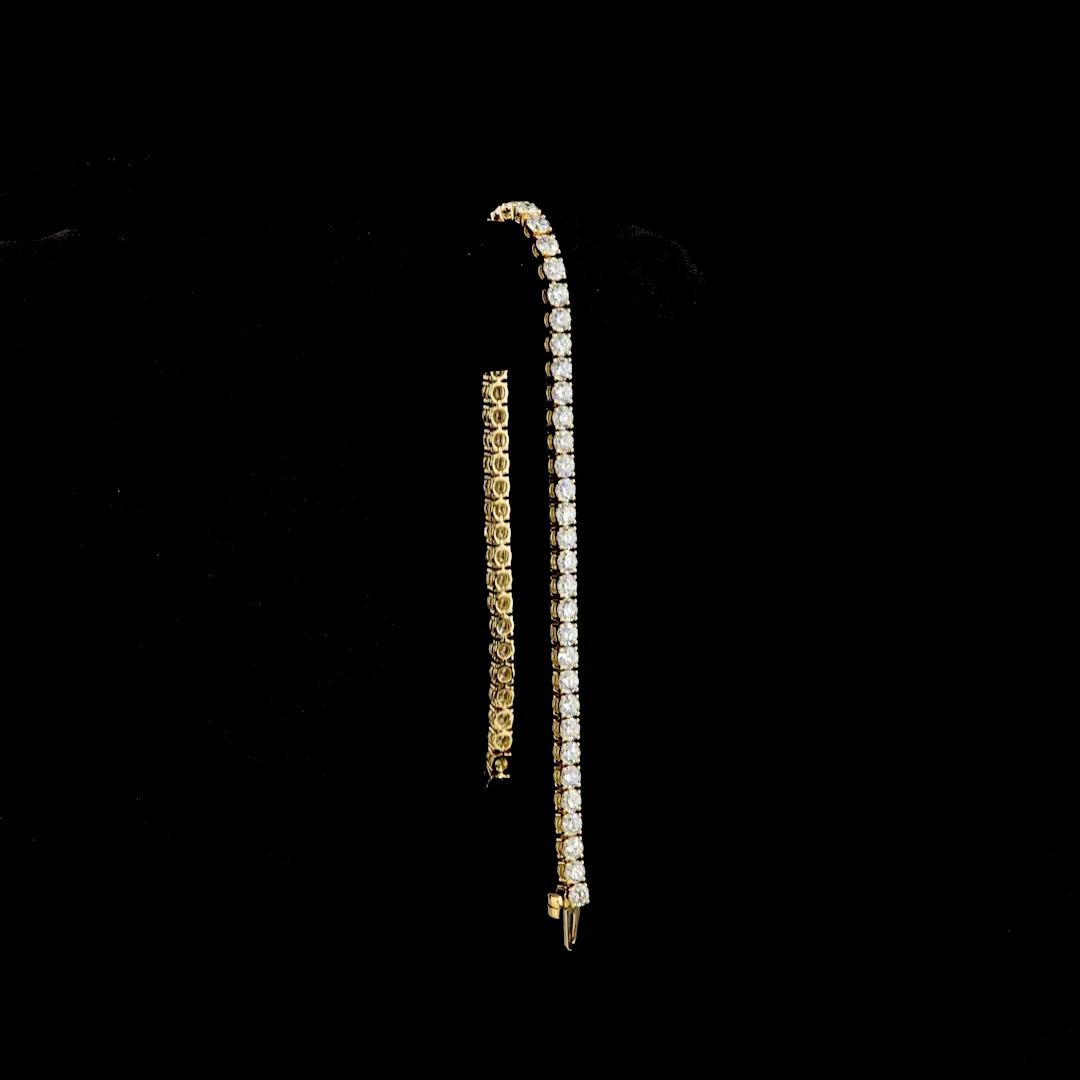 5.12 Cts 14k Yellow Gold Round Shape Tennis Bracelet - Image 3