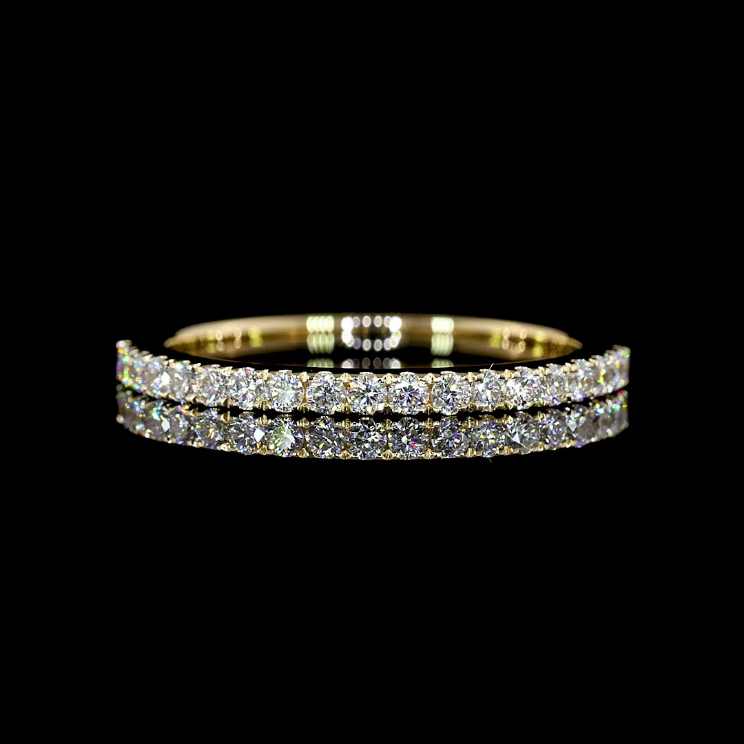 0.31 Cts 14k Yellow Gold Round Shape Half Eternity Eternity Band - Video
