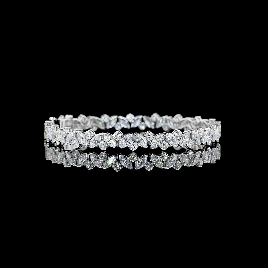 10.43 Cts 14k White Gold Mix Shape Special Bracelet - Video