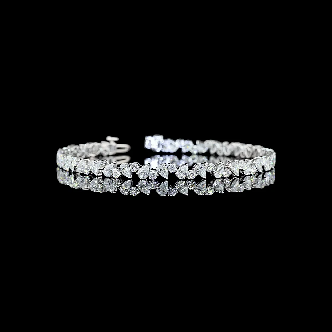 5.71 Cts 14k White Gold Mix Shape Tennis Bracelet - Video