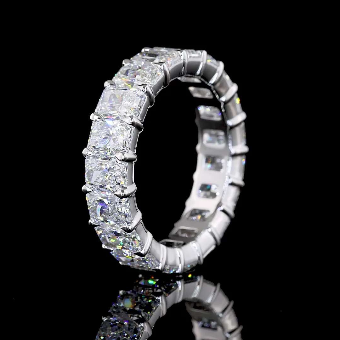 6.46 Cts 14k White Gold Radiant Shape Eternity Band Eternity Band - Image 4