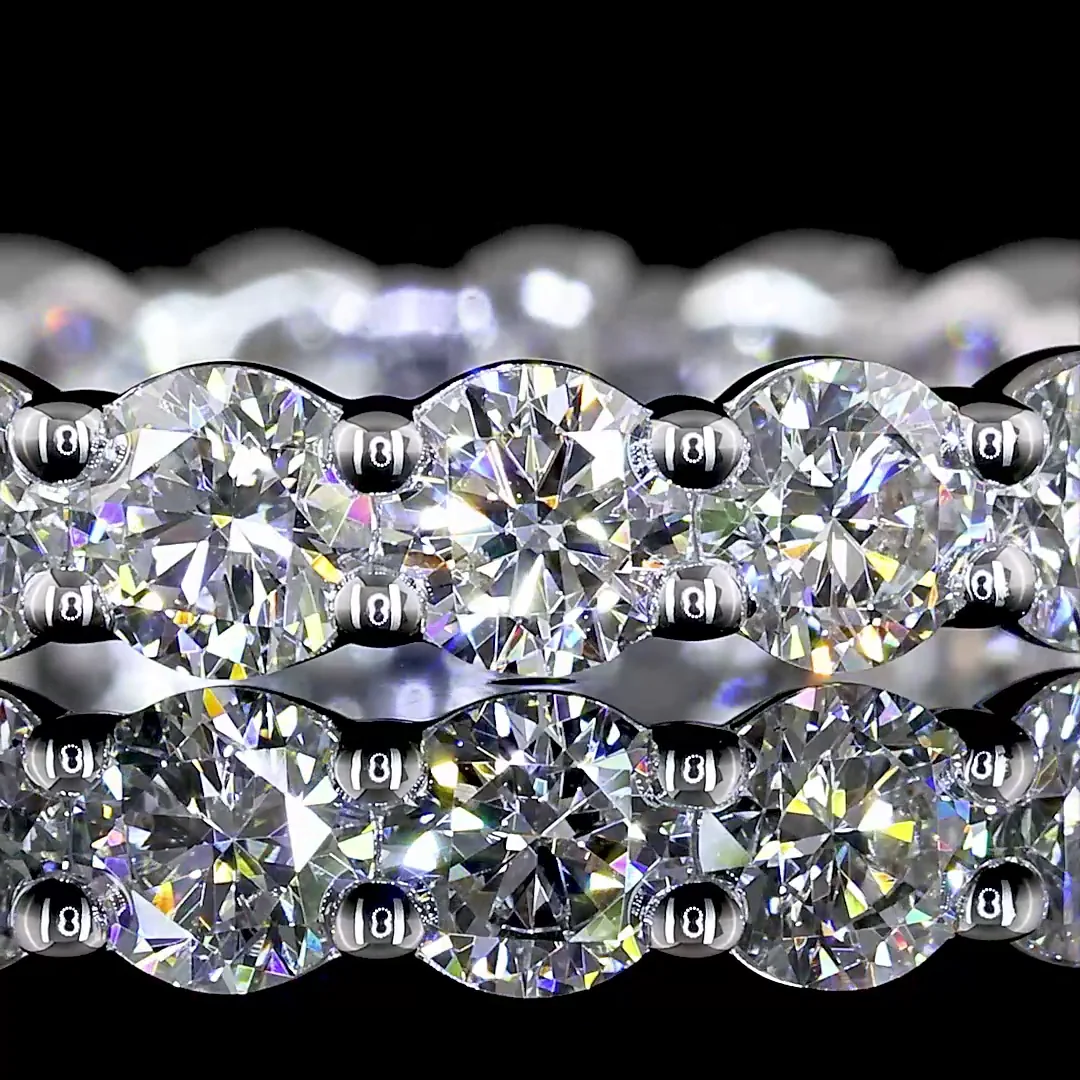 4.27 Cts 14k White Gold Oval Shape 3/4 Band Eternity Band - Image 3