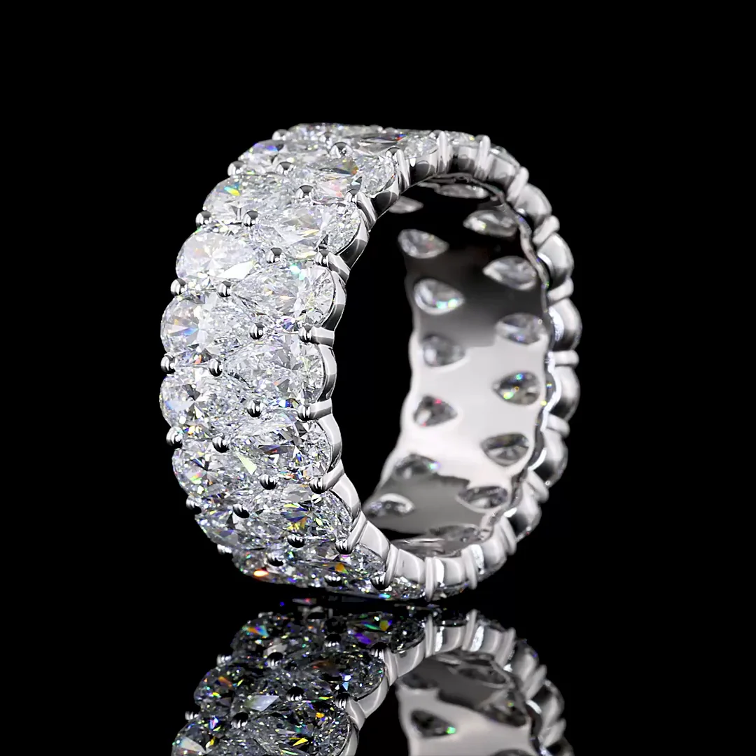 10.01 Cts 14k White Gold Pear Shape Eternity Band Eternity Band - Image 4