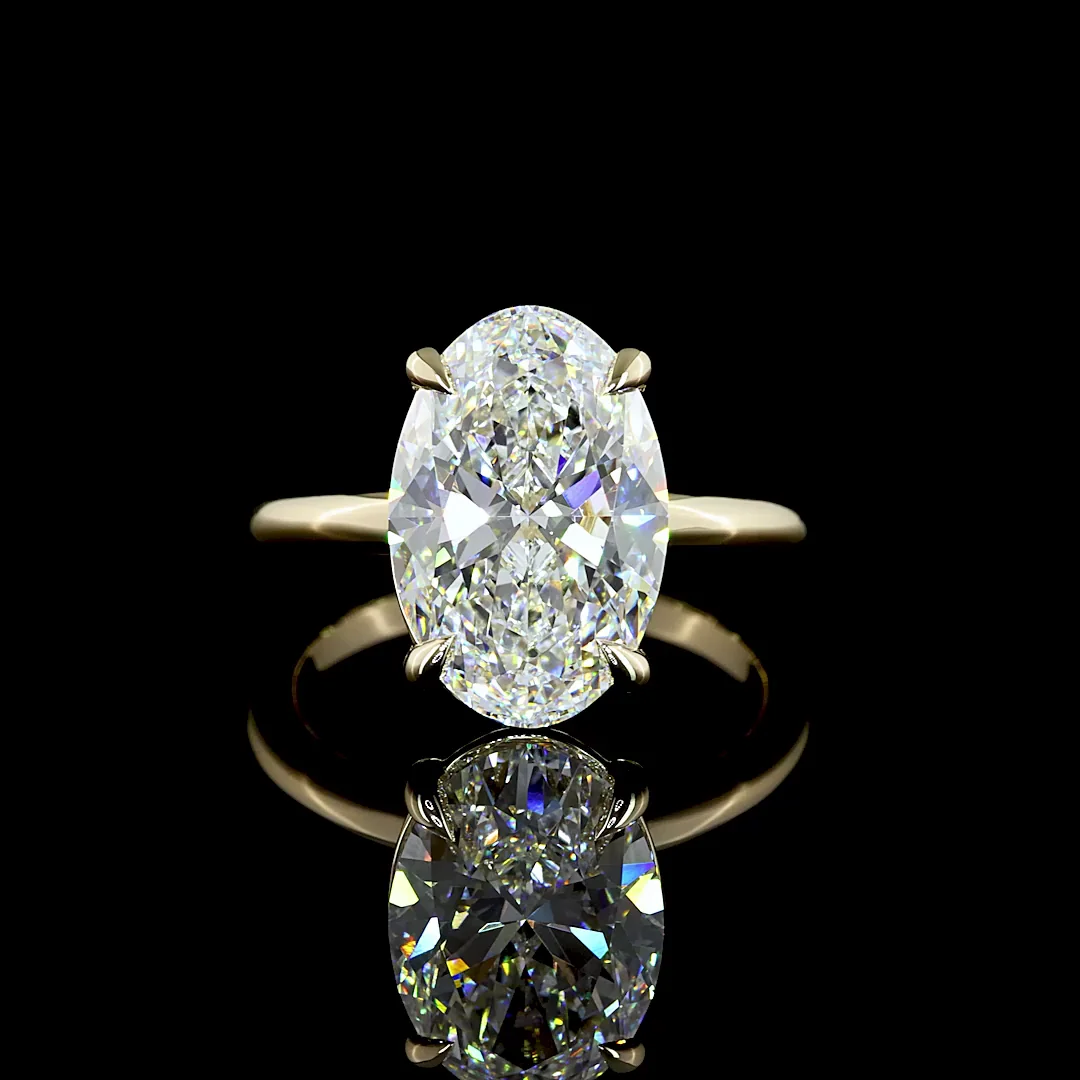 5.16 Cts 14k Yellow Gold Oval Shape Solitaire Ring - Video