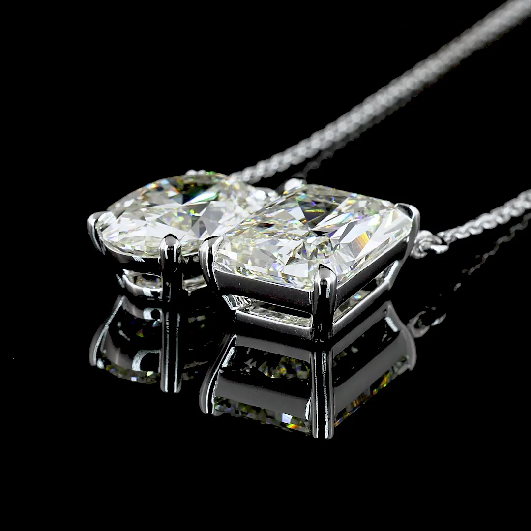 4.82 Cts 14k White Gold Mix Shape Pendant Pendant - Image 4