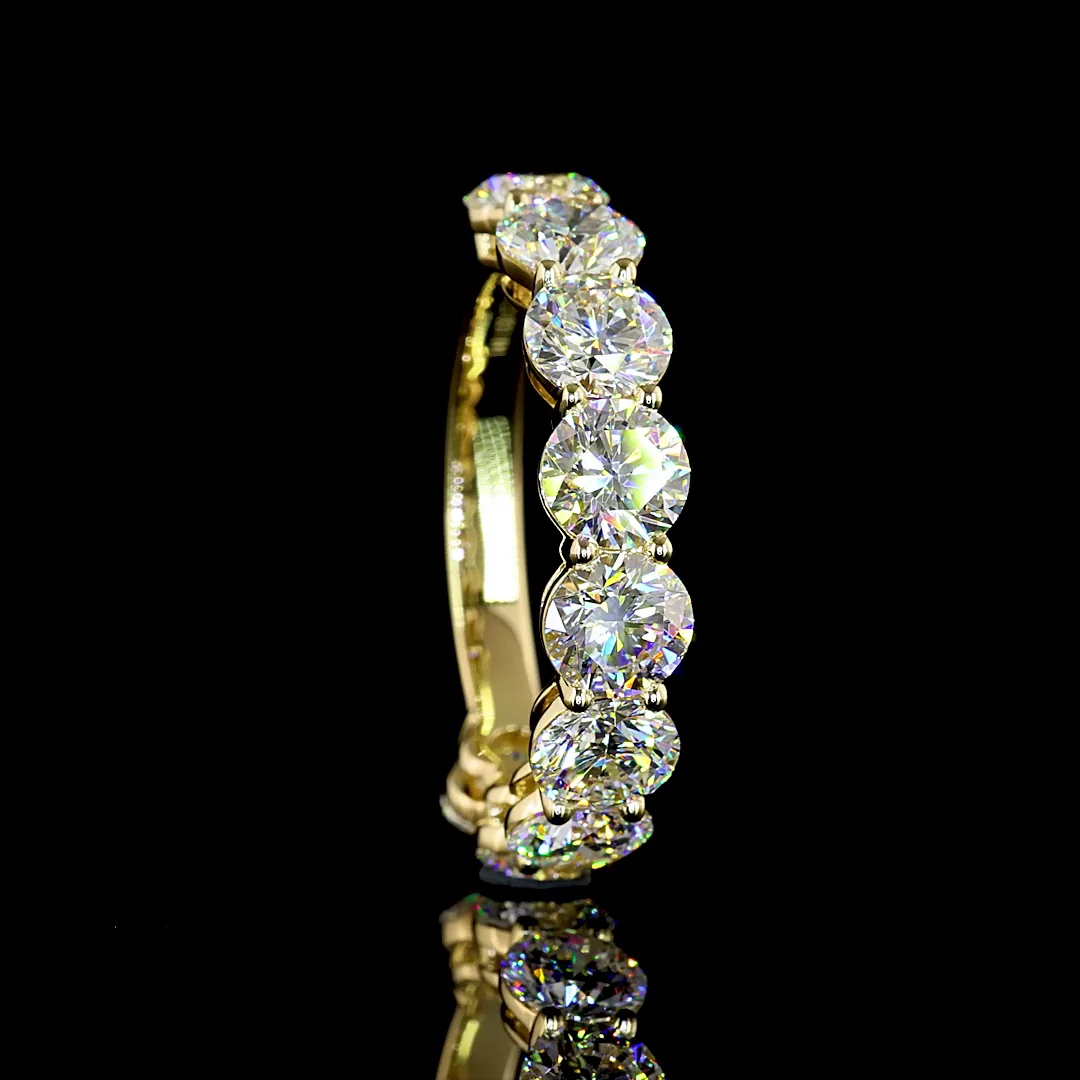 3.97 Cts 14k Yellow Gold Round Shape 3/4 Band Eternity Band - Image 2
