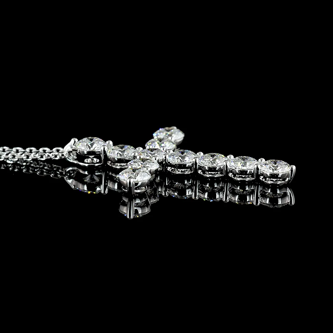 2.09 Cts 14k White Gold Round Shape Symbol Pendant - Image 2